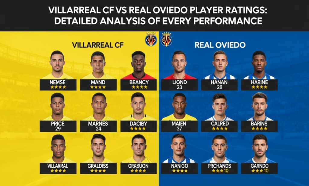 Villarreal CF vs Real Oviedo player