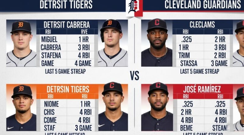 Detroit Tigers vs Cleveland Guardians Match Player Stats