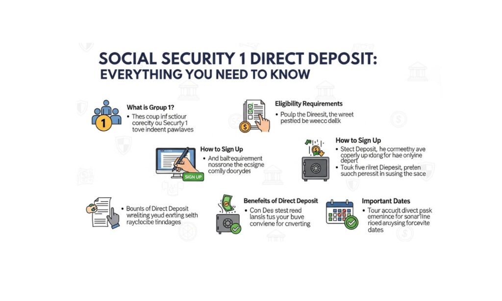 Social Security Group 1 Direct Deposit, including payment