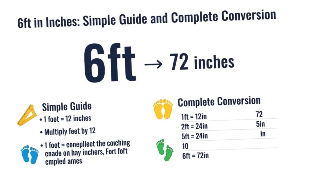 6ft in inches
