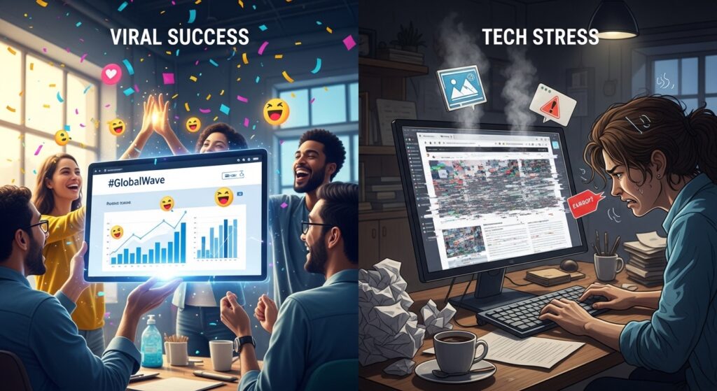 Viral Success and Tech Stress