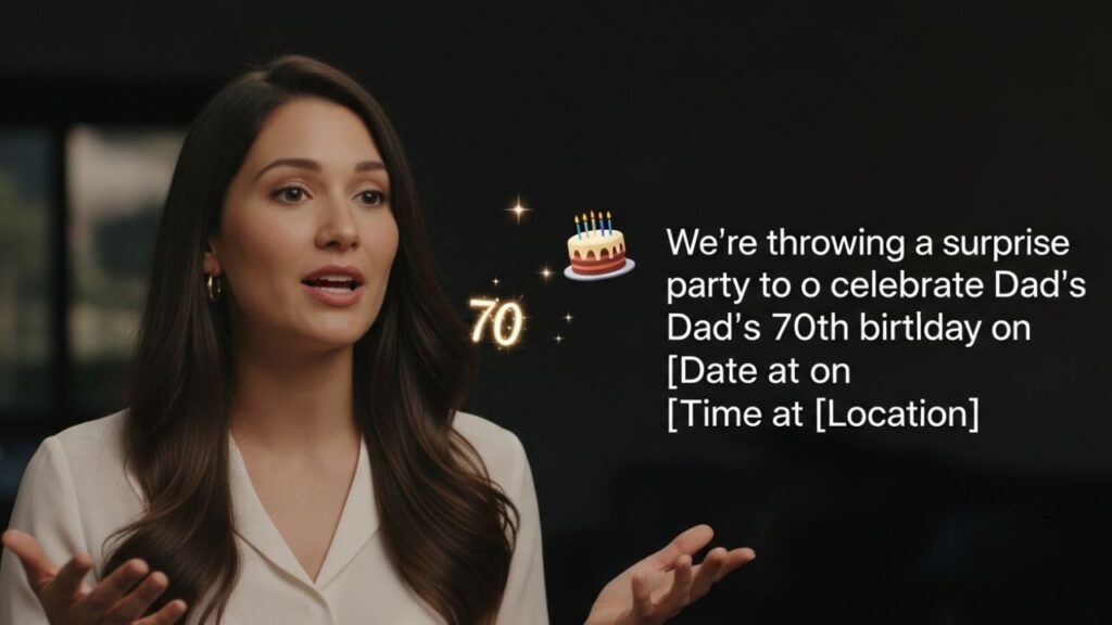 Dad Daughter 70th Birthday Invitation Video