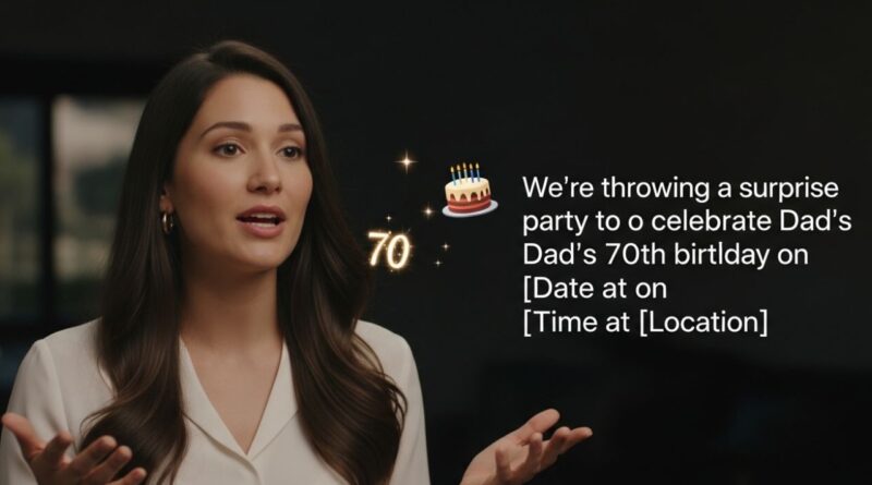 Dad Daughter 70th Birthday Invitation Video